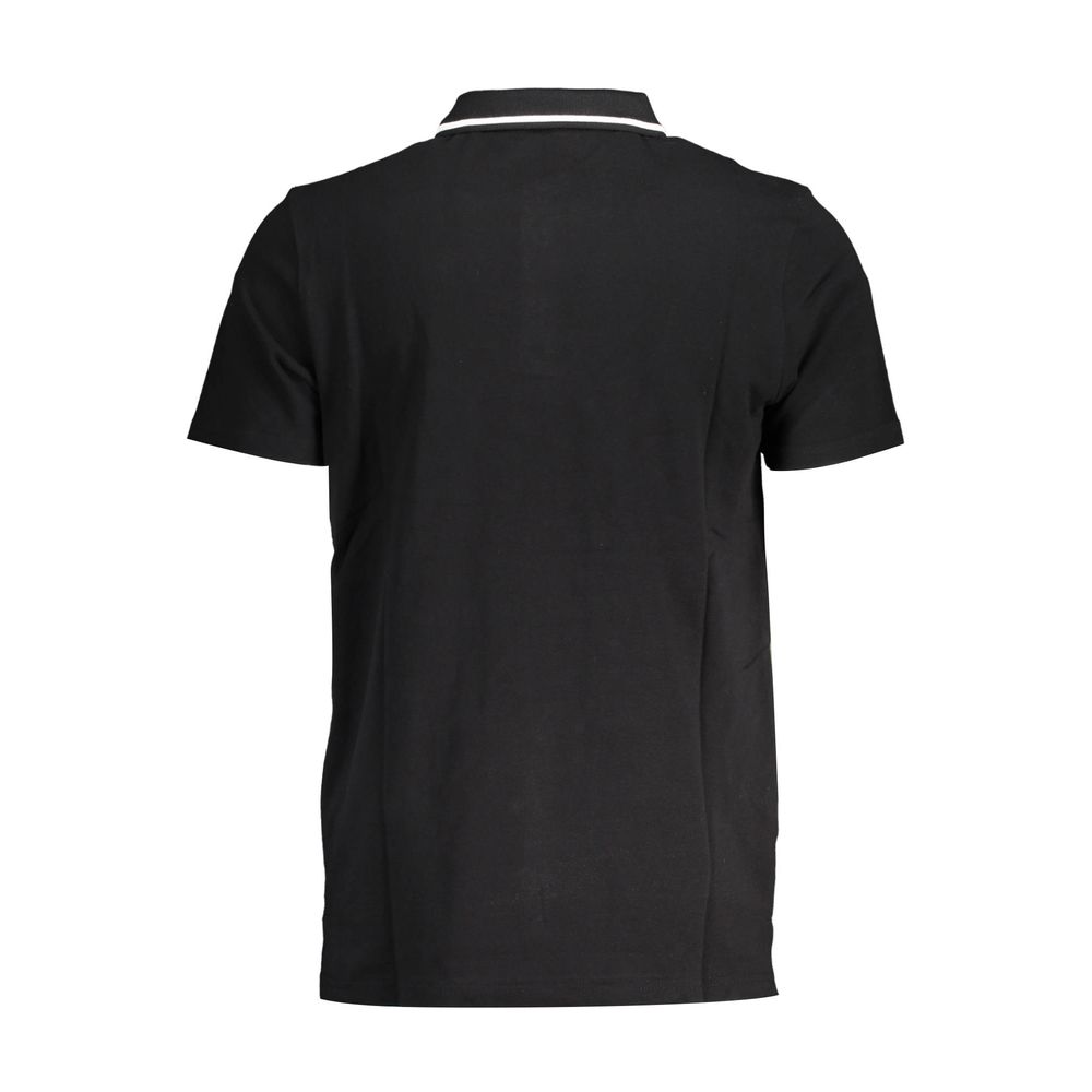 Black Cotton Men Polo Shirt