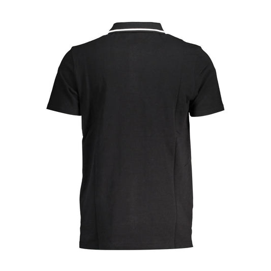 Black Cotton Men Polo Shirt