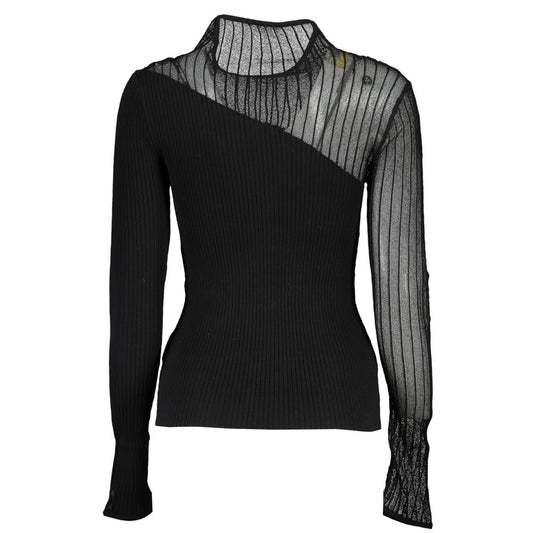 Black Viscose Women Sweater