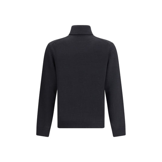 Black Merino Wool Turtleneck
