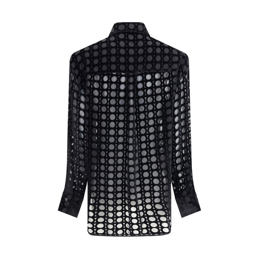 Black Silk Pattern Shirt