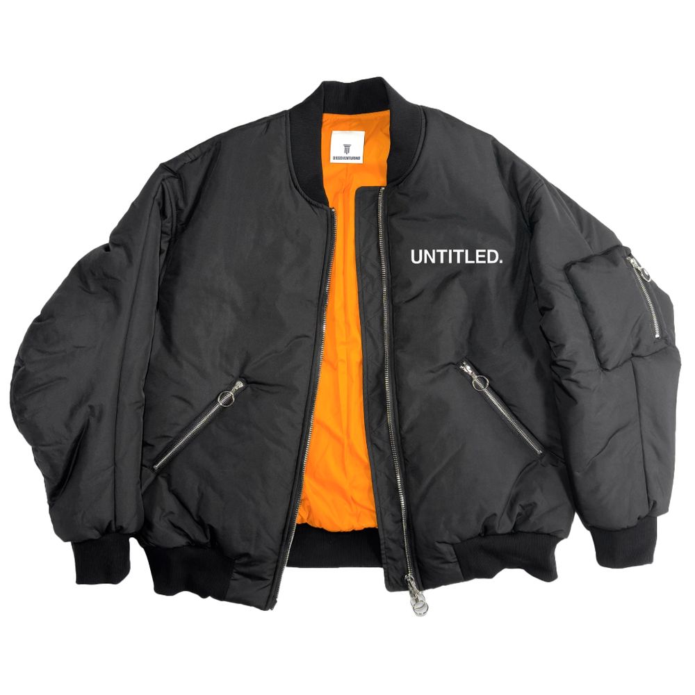 Black Polyester Men Bomber Jacket