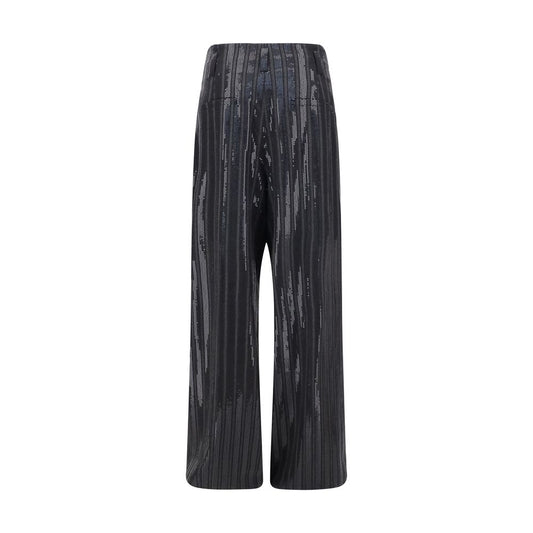 Gray Fleece Wool Casual Pants