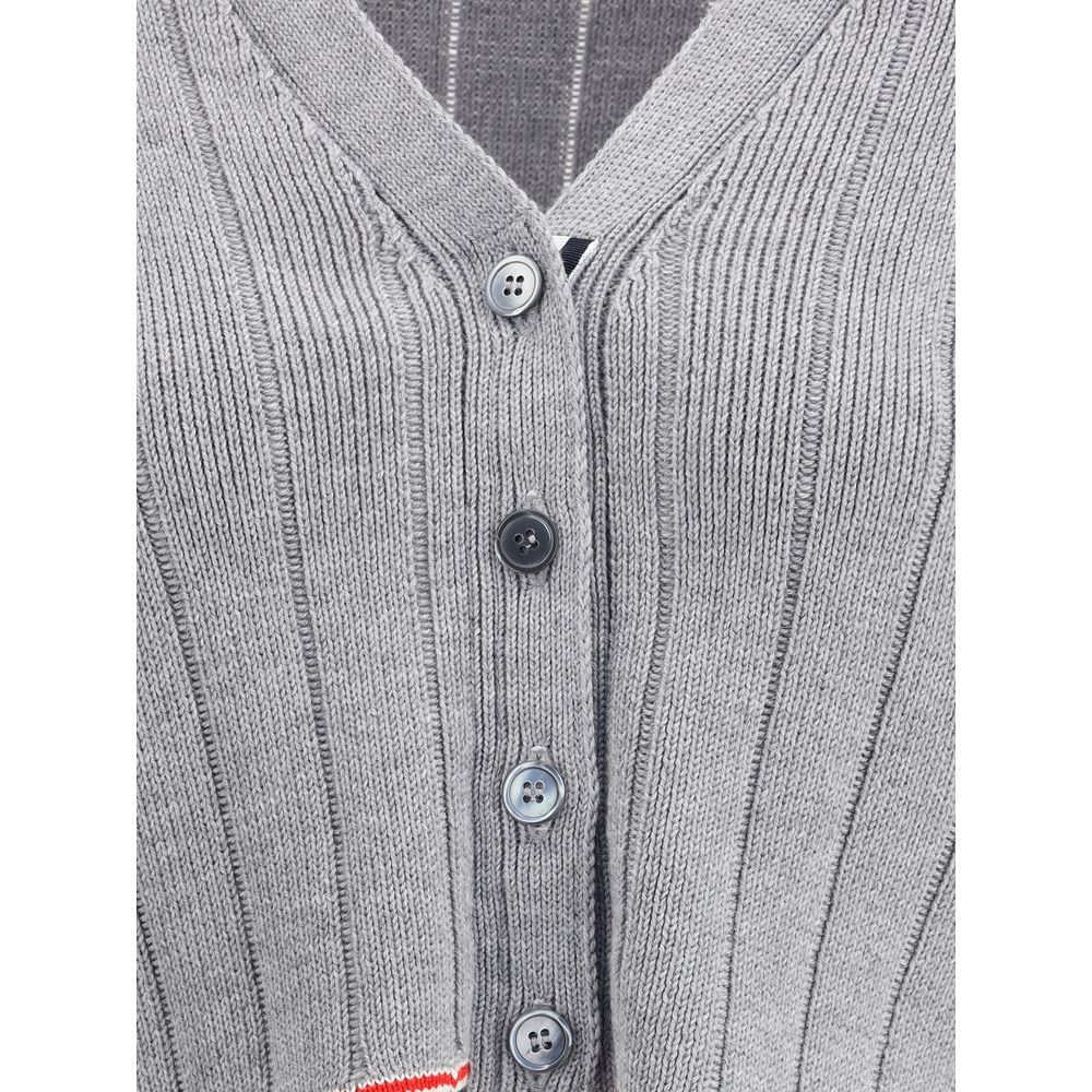 Gray Fleece Wool Cardigan