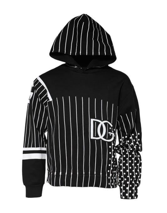 Black Stripes Hooded Men Sweatshirt Sweater