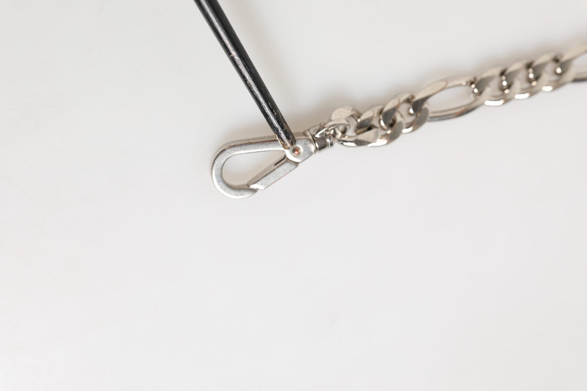 Silver Tone Brass Chain Lobster Clasp DG Logo Bracelet