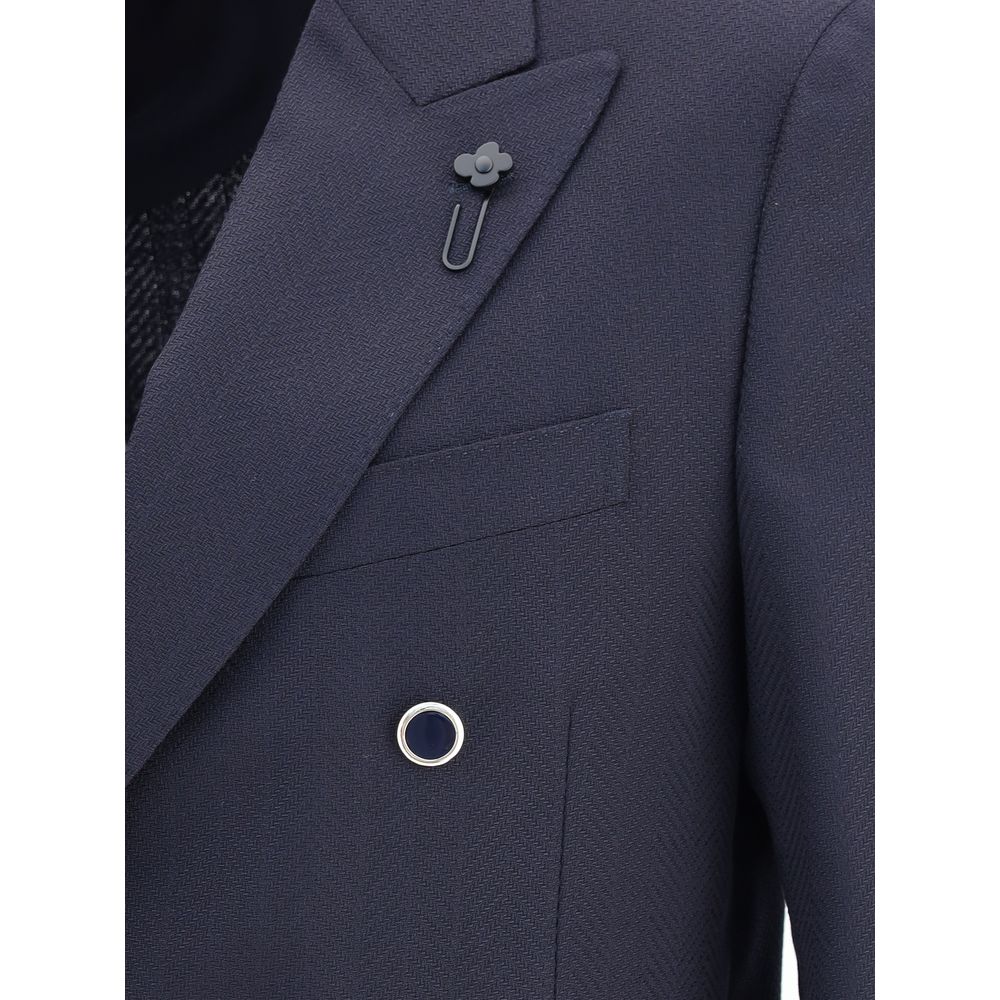 Blue Fleece Wool Blazer