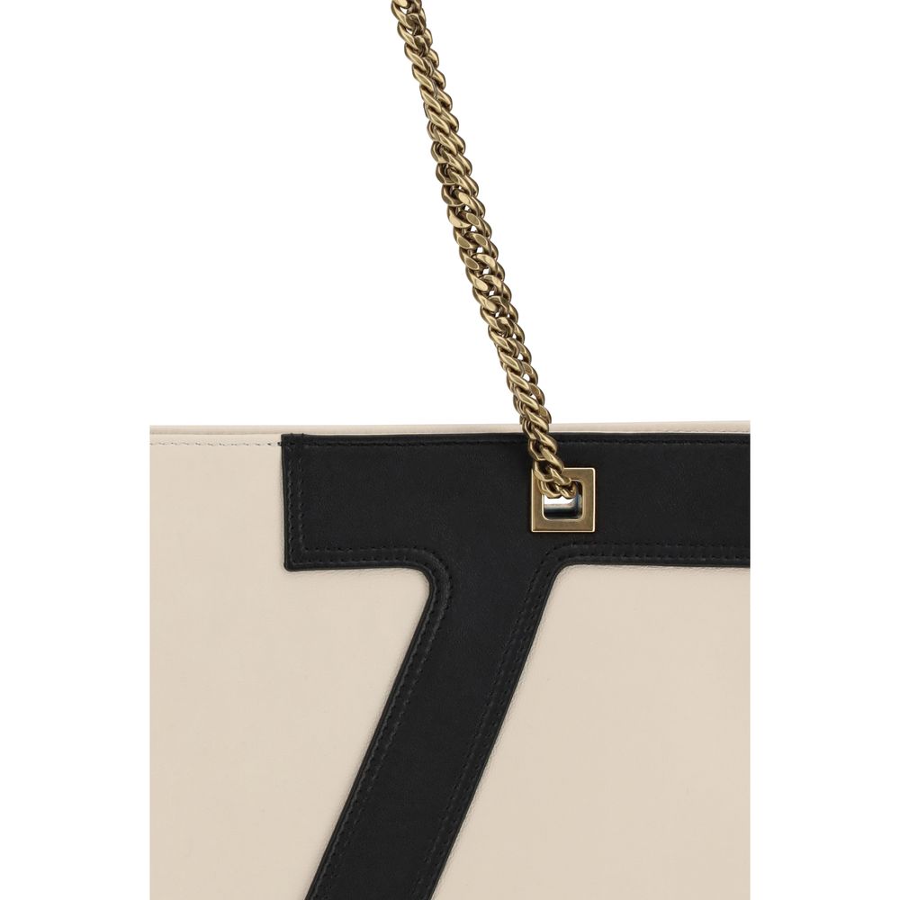 Beige Calf Leather Bos Taurus Shoulder Bag