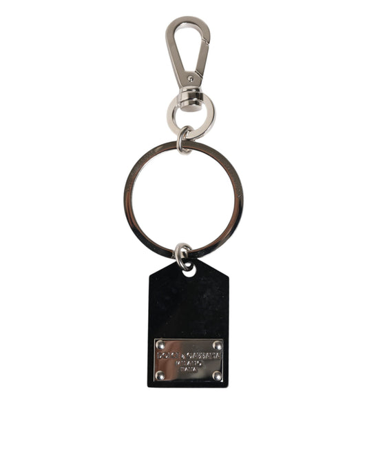 Black Sint Glass Plaque DG Logo Metal PlateKeychain Keyring