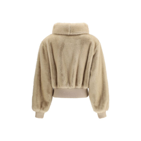 Beige Polyester Bomber
