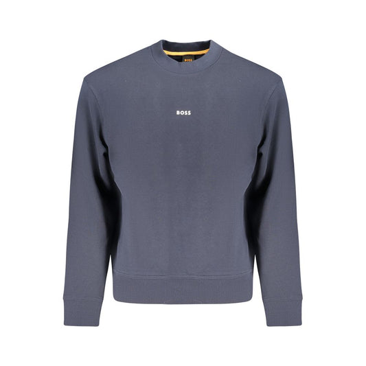 Blue Cotton Men Sweater