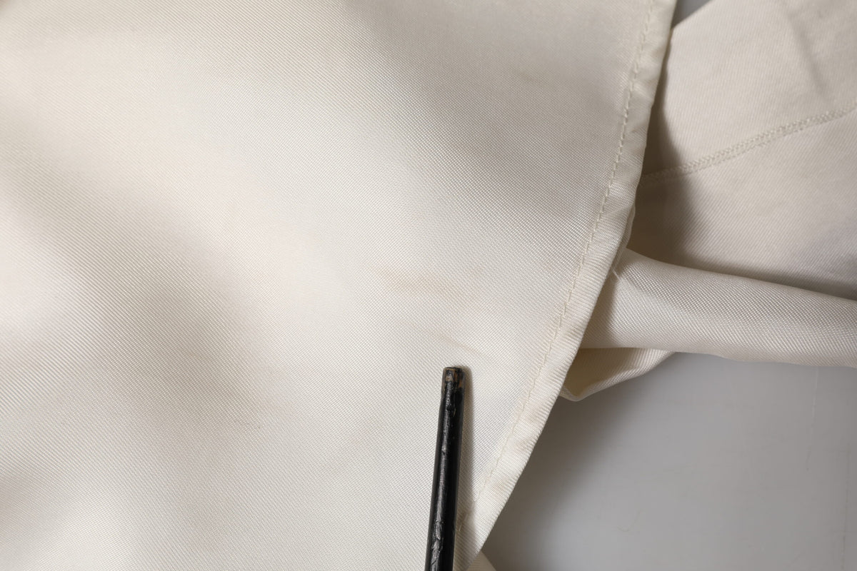 Ivory White Sleeveless Maxi Cupro Viscose Dress