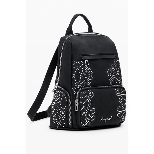 Black Polyurethane Women's Backpack