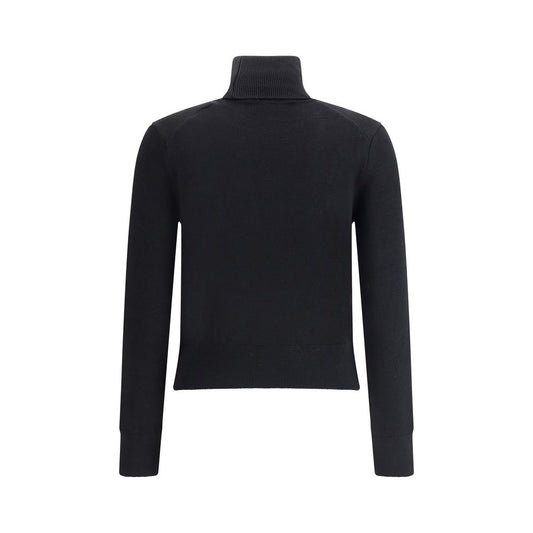 Black Merino Wool Turtleneck