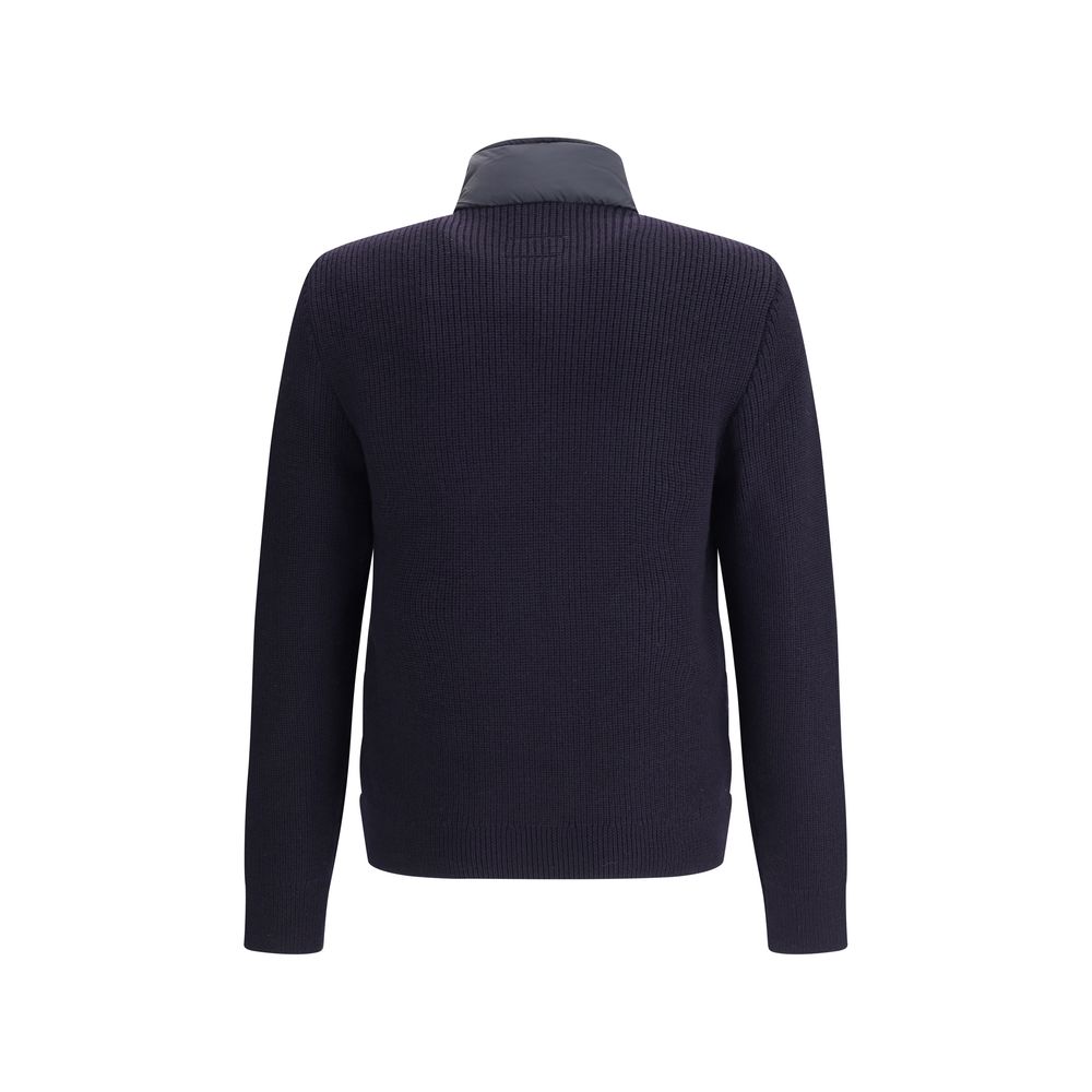 Blue Nylon Full-Length Jacket