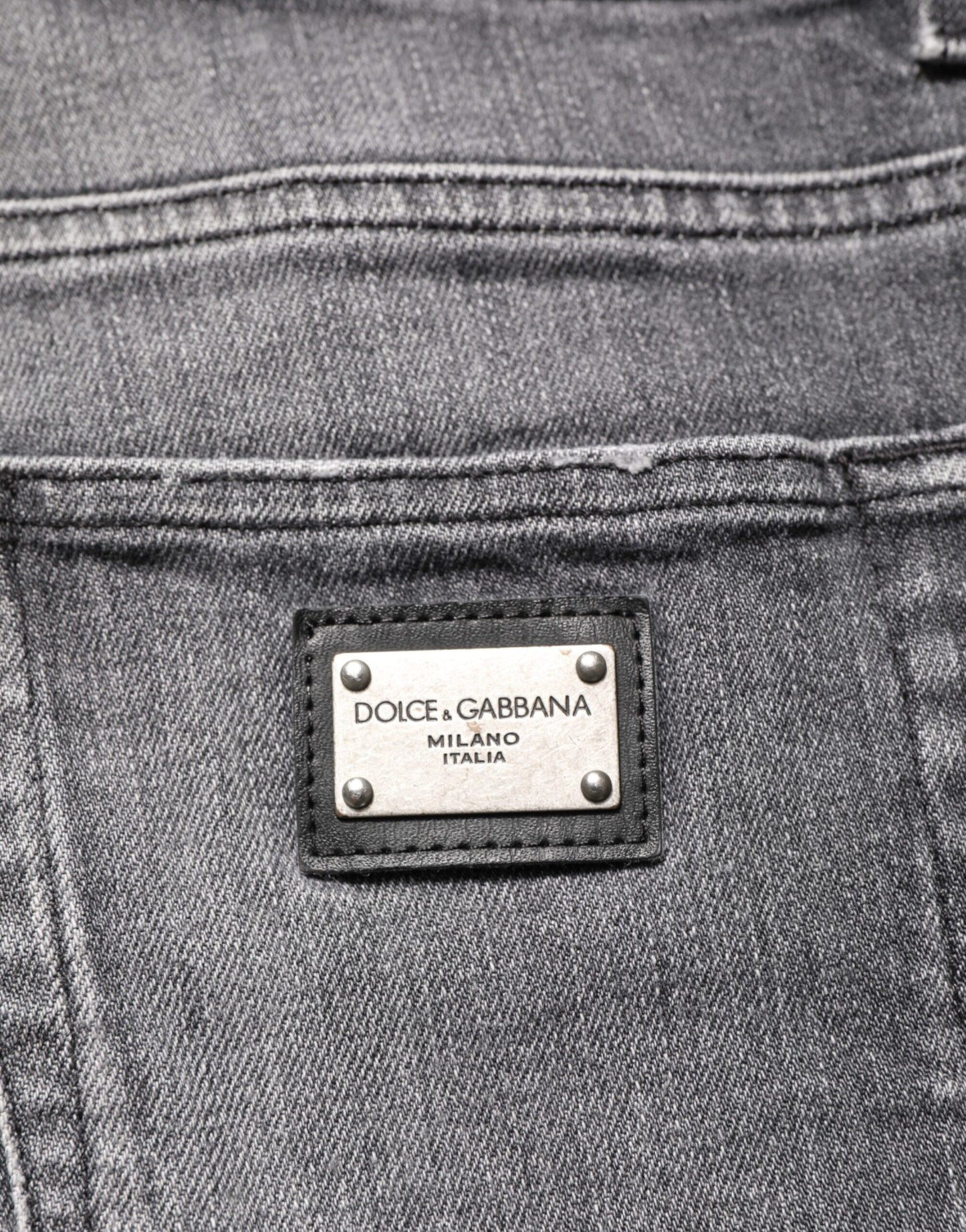 Grey Cotton Denim Slim Fit Distressed Pants Jeans