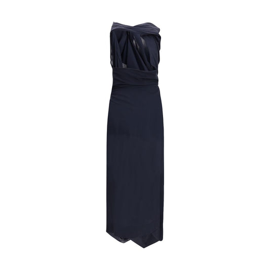 Blue Wool Casual Dress