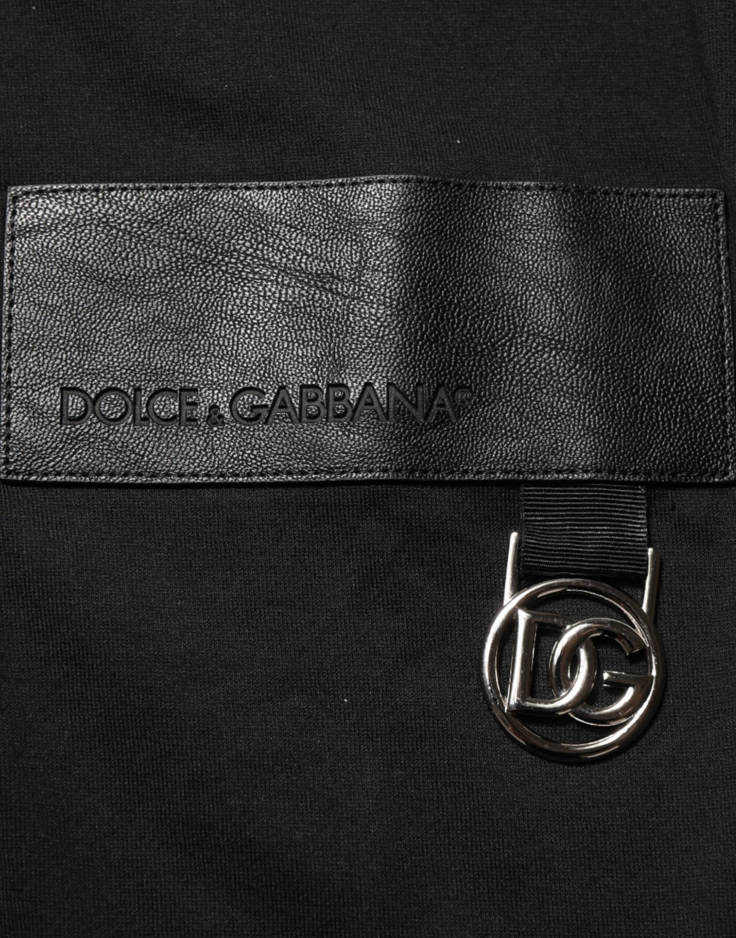 Black Logo Plaque Cotton Crew Neck T-shirt