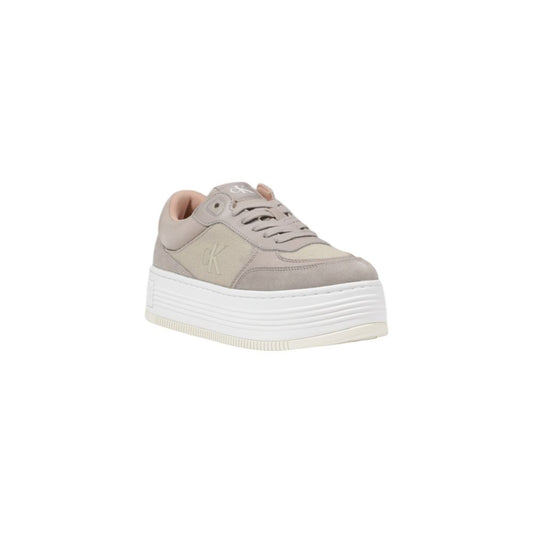 Beige Recycled Cotton Platform Sneakers