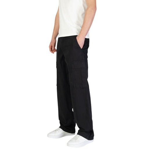 Black Cotton Cargo Pants