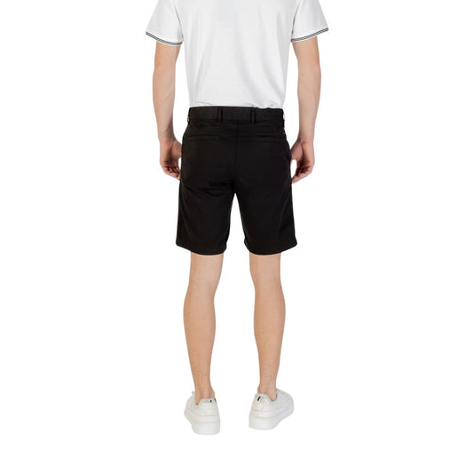 Black Cotton Bermuda Shorts