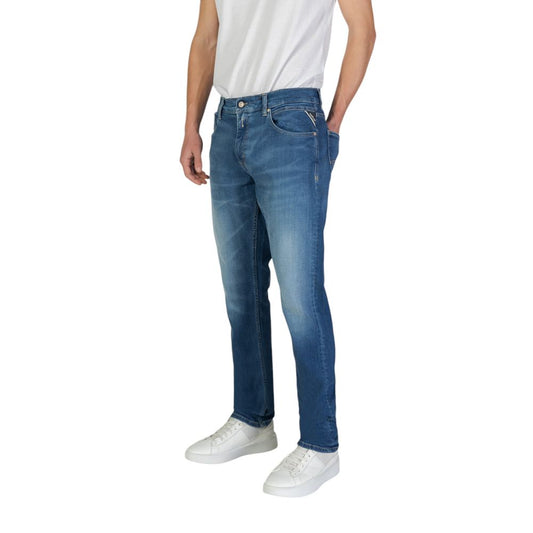 Blue Cotton Slim Fit Jeans