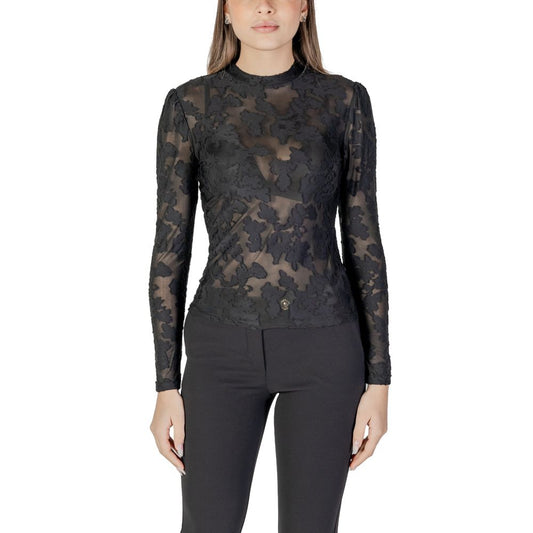 Black Polyester Long Sleeve T-Shirt