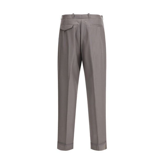Bicolor Fleece Wool Dress Pants
