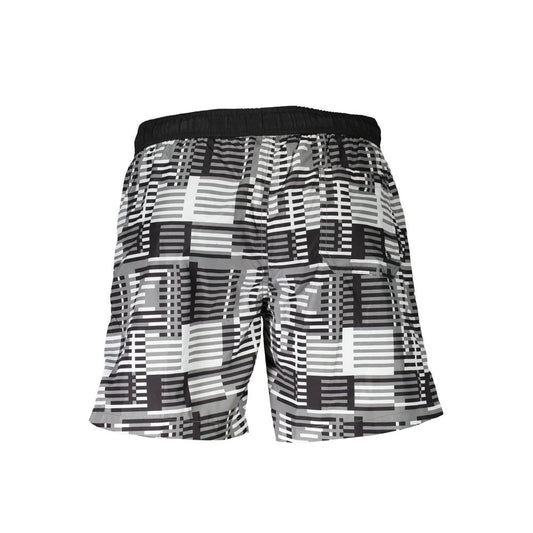 Black Polyester Men's Swim Boxer