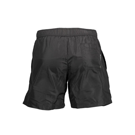 Black Polyester Men's Swim Boxer