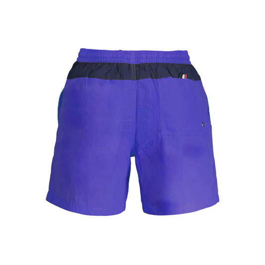 Blue Polyester Men's Swim Trunk