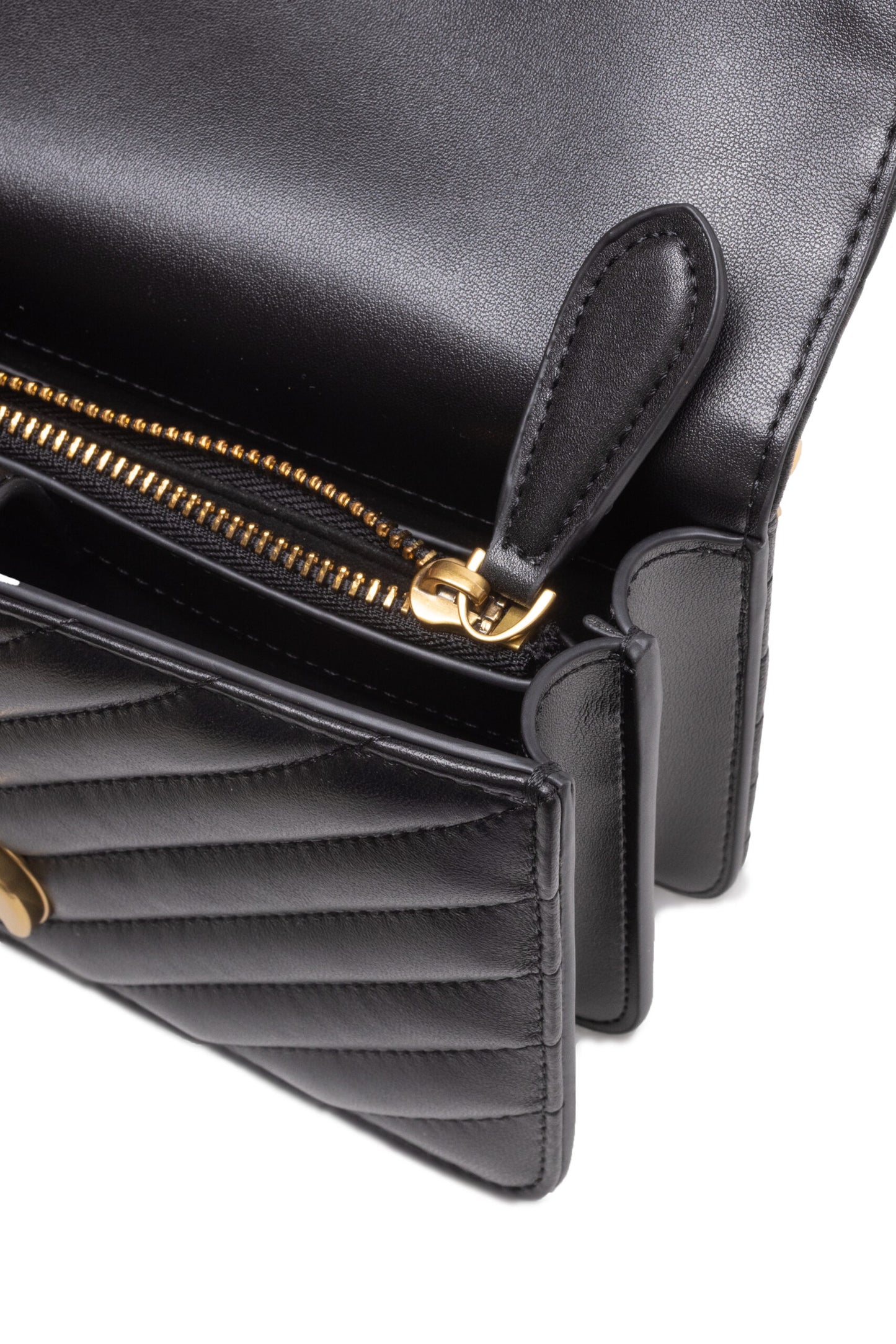 Black Leather Love One Mini Shoulder Bag