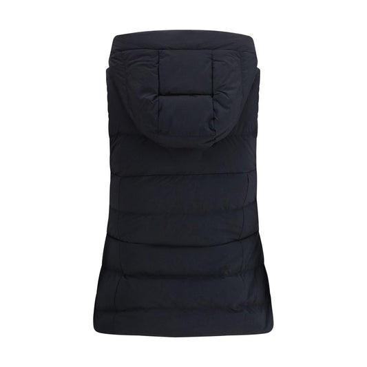Black Recycled Polyamide Sleveless Jacket