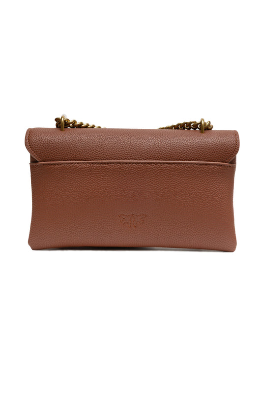 Brown Leather Love Boucle Riga Shoulder Bag