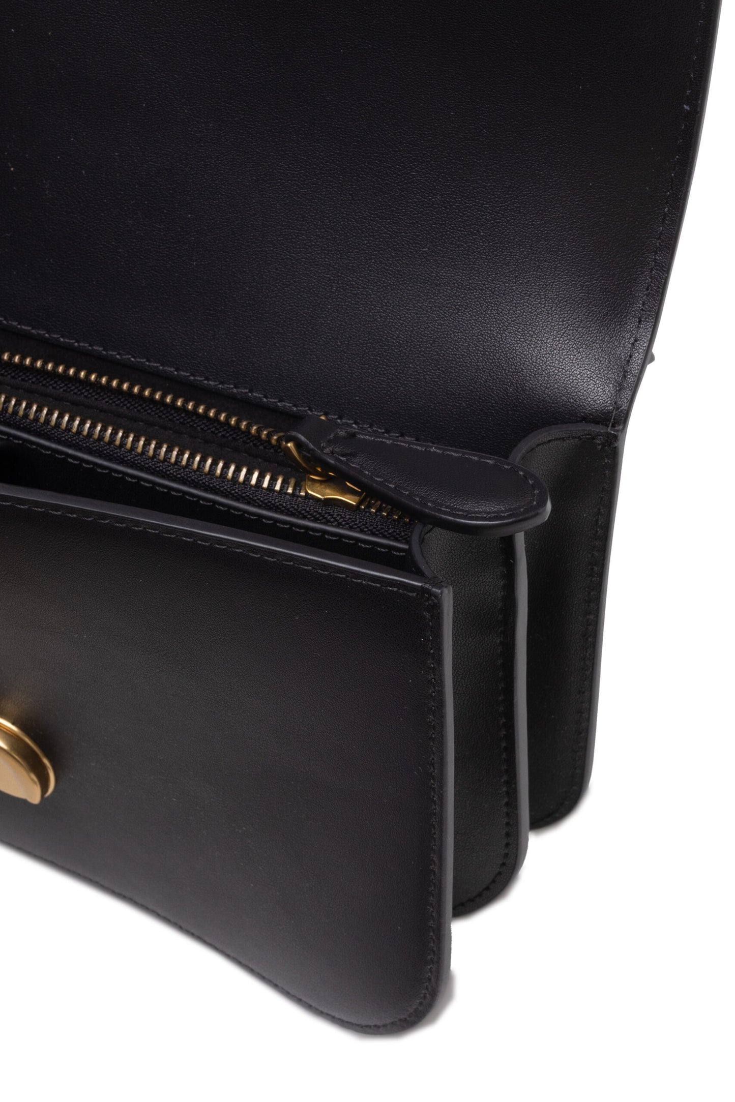 Black Leather Love Bell Classic Shoulder Bag