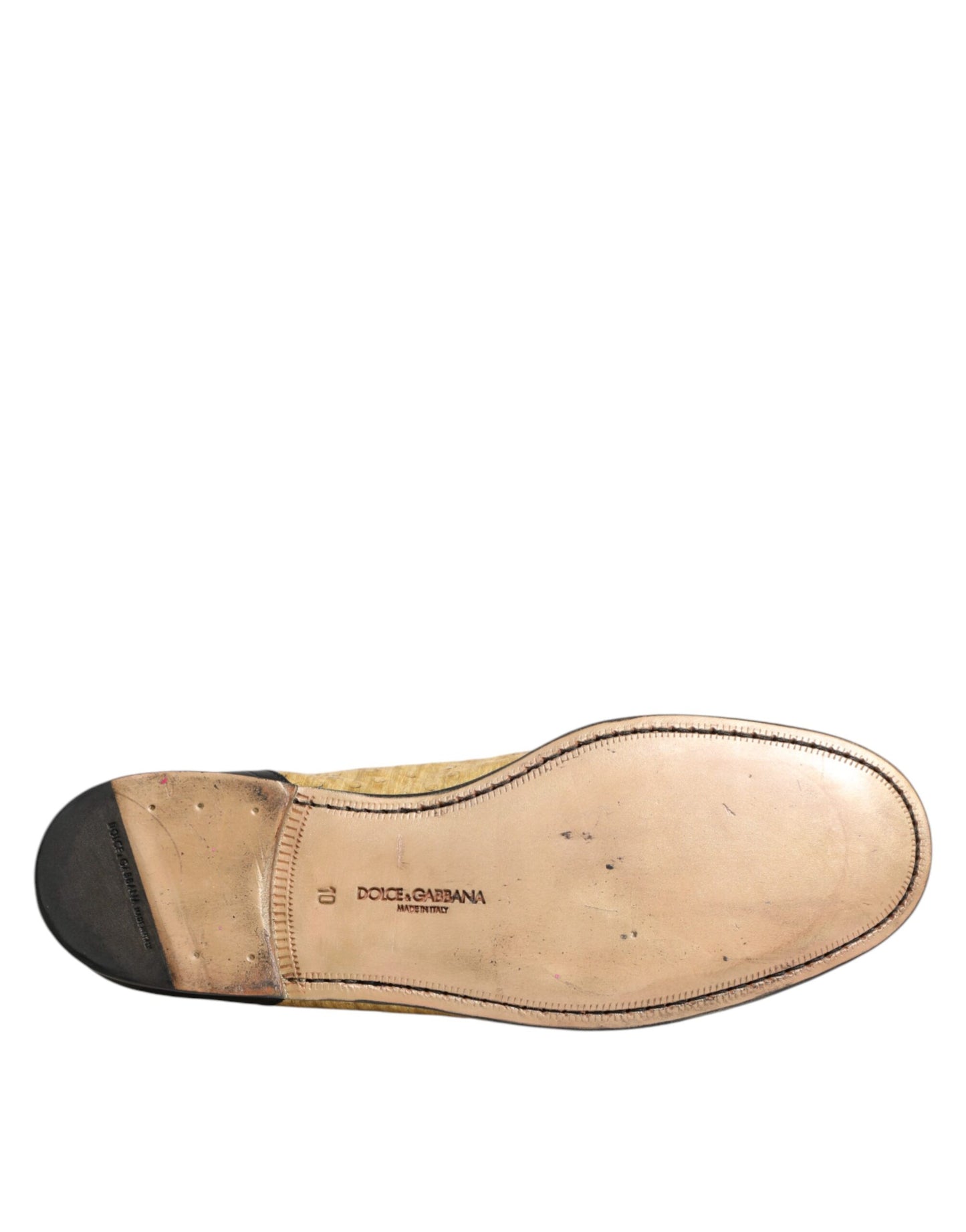 Yellow Black Leather Slip On Loafers Shoes