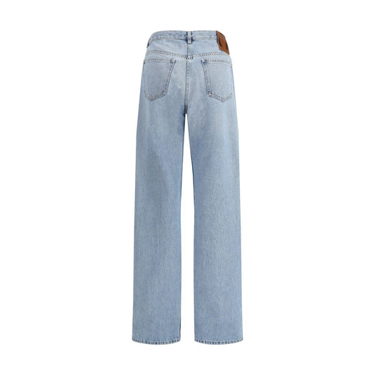 Light Blue Cotton High-Waisted Jean
