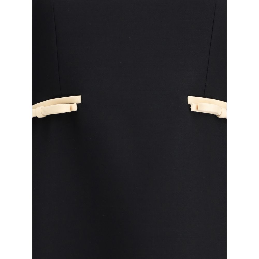 Black Fleece Wool Casual Dress