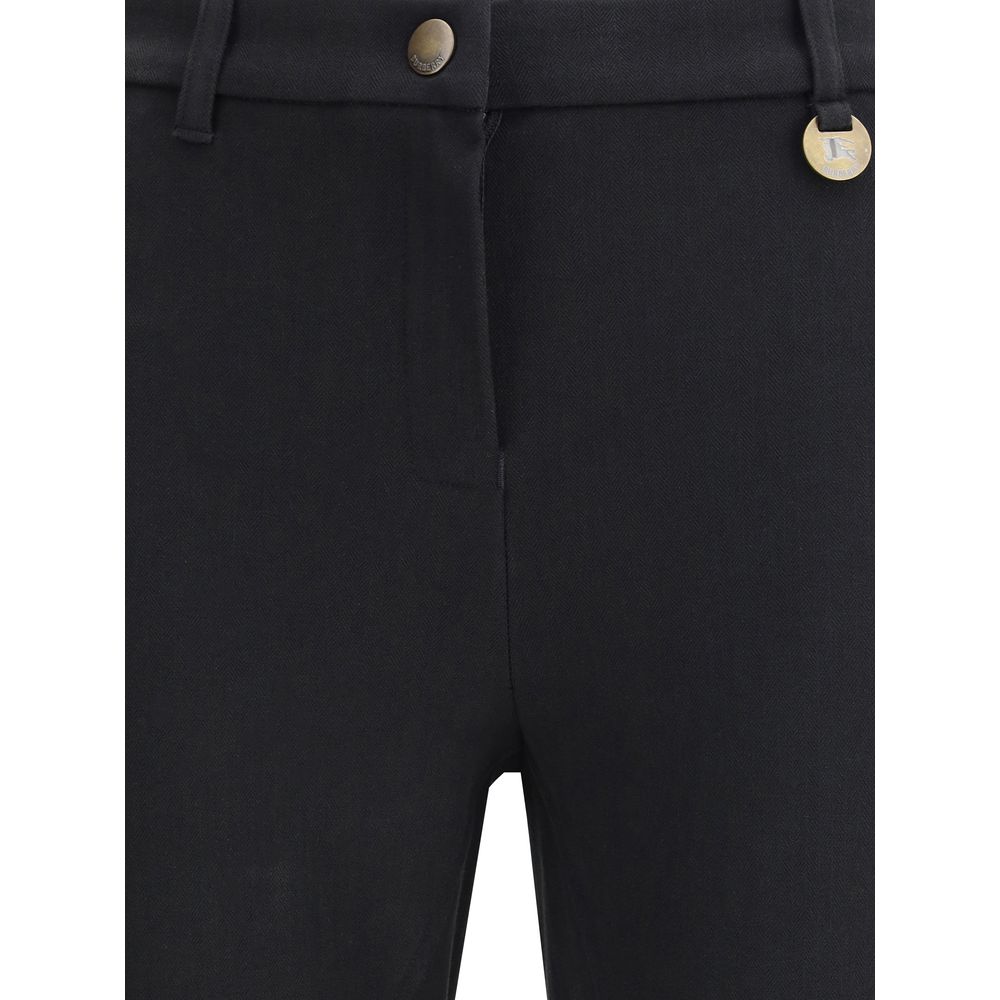 Black Cotton Casual Pants