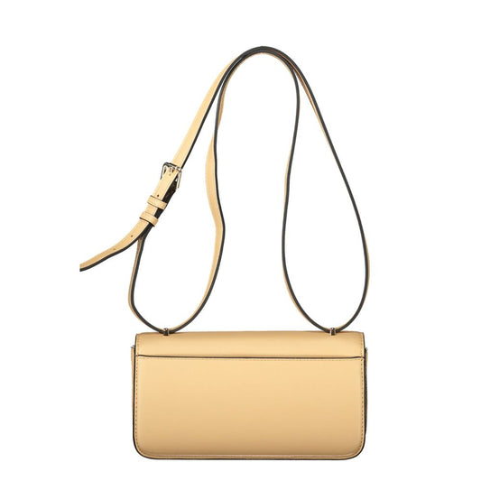 Beige Polyurethane Women Handbag