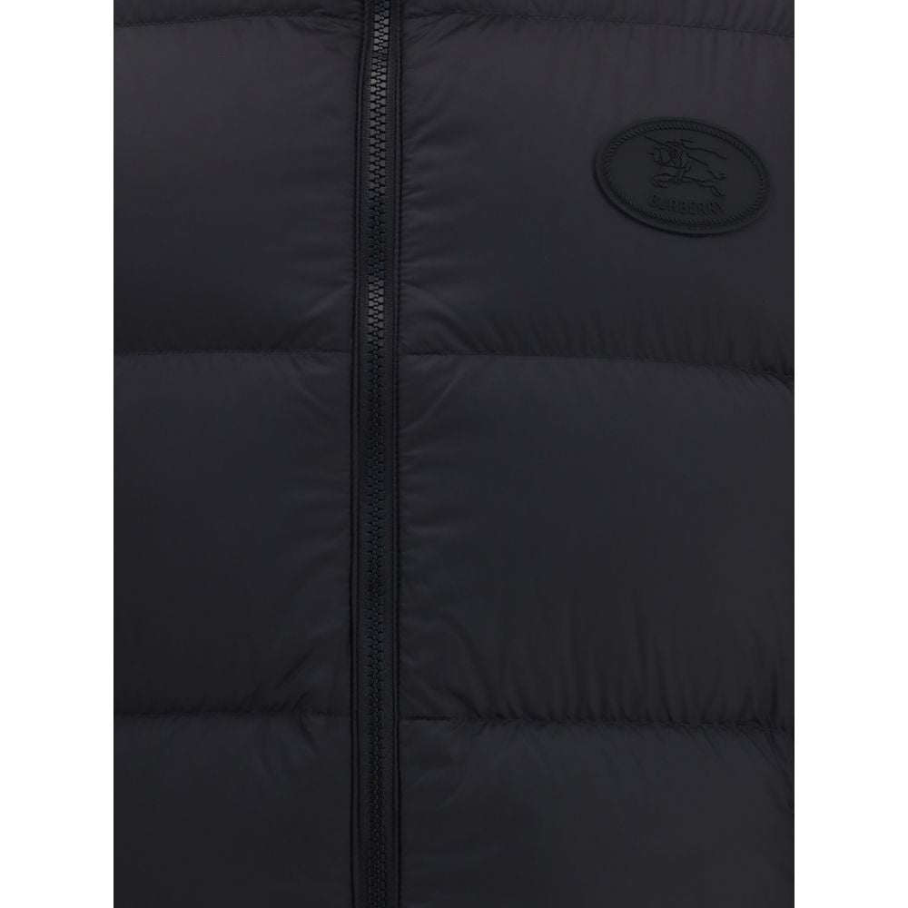 Black Polyester Sleveless Jacket