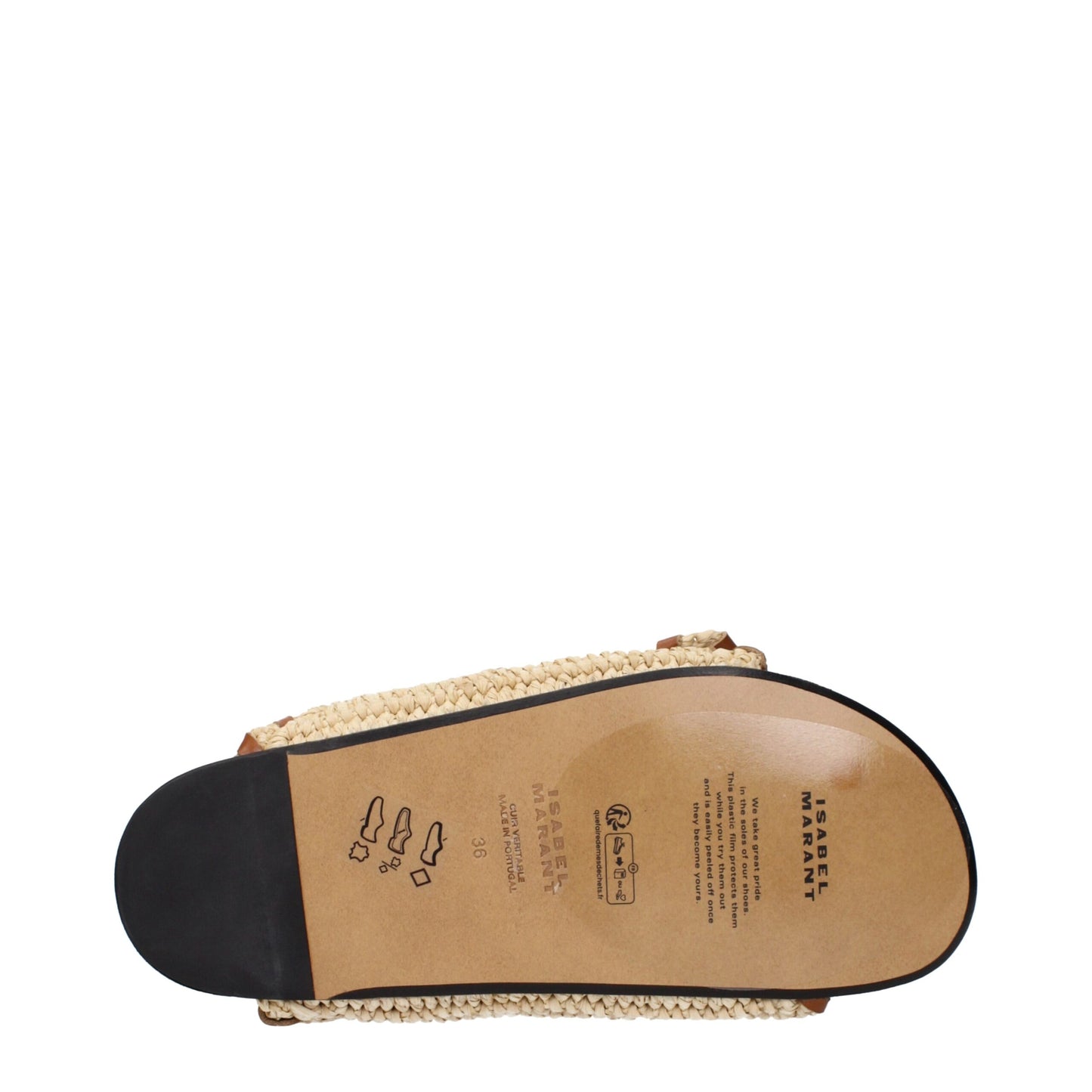 Beige Raffia Slippers