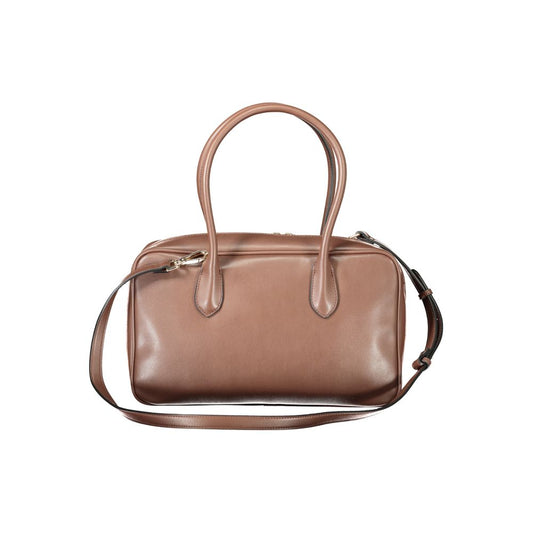 Marrone Polyurethane Women Handbag