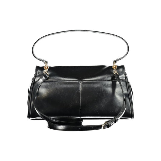 Black Polyurethane Women Handbag