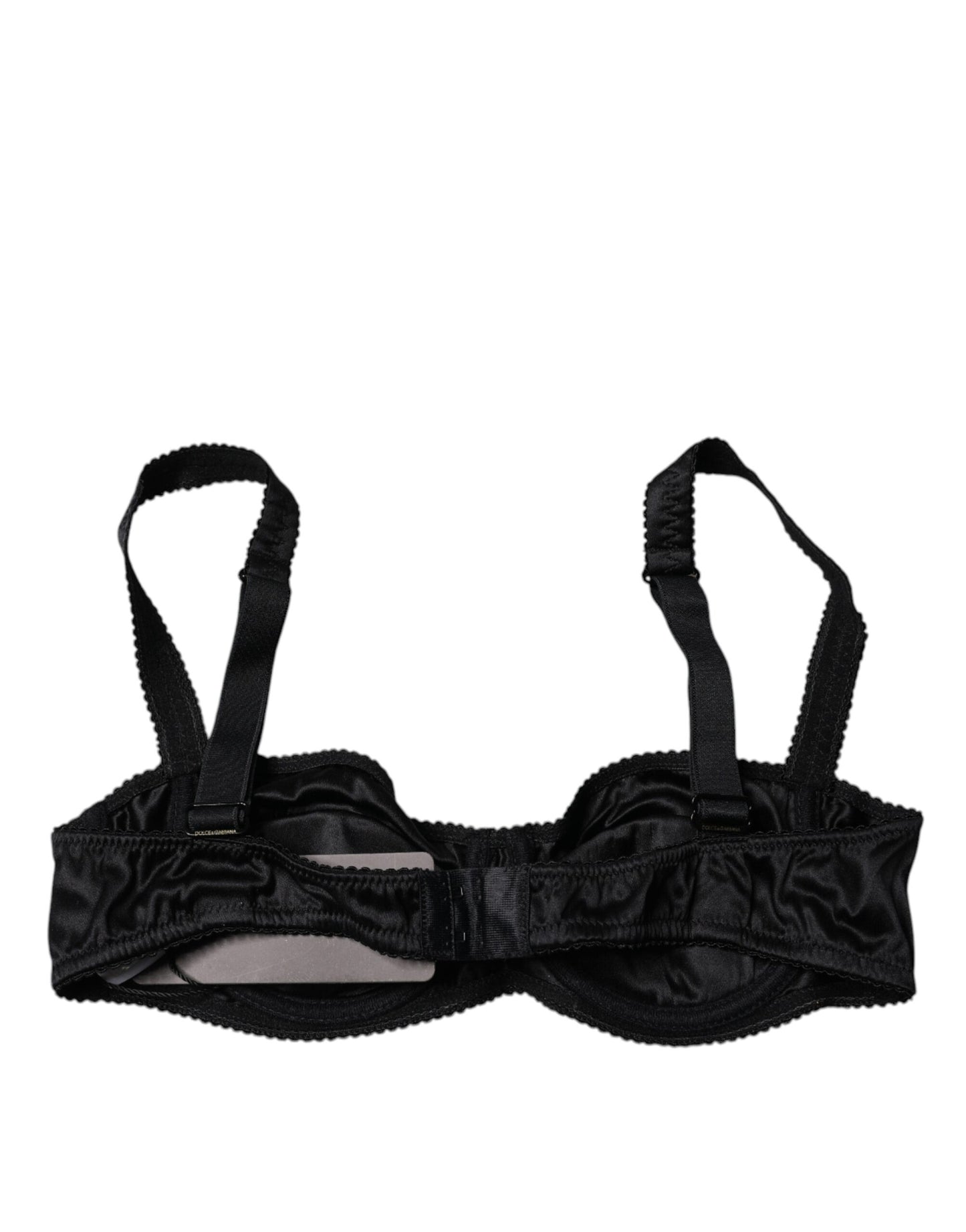 Black Silk Semi-Pad Balconette Bra Underwear
