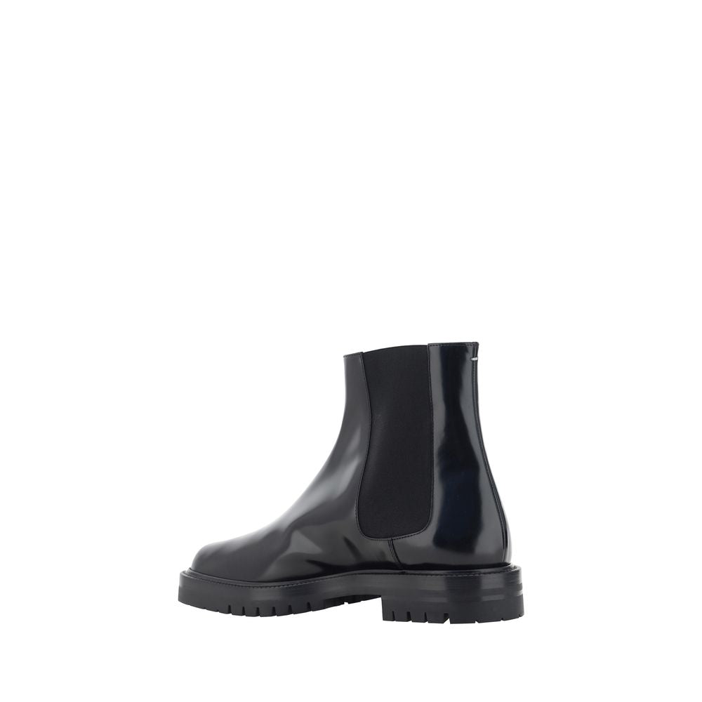 Black Calf Leather Bos Taurus Chelsea Boots