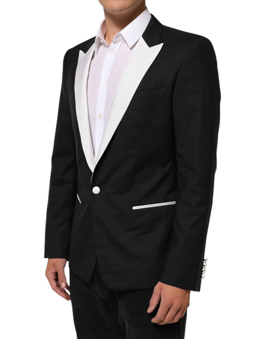 Black White MARTINI 1 Button Men Suit Blazer