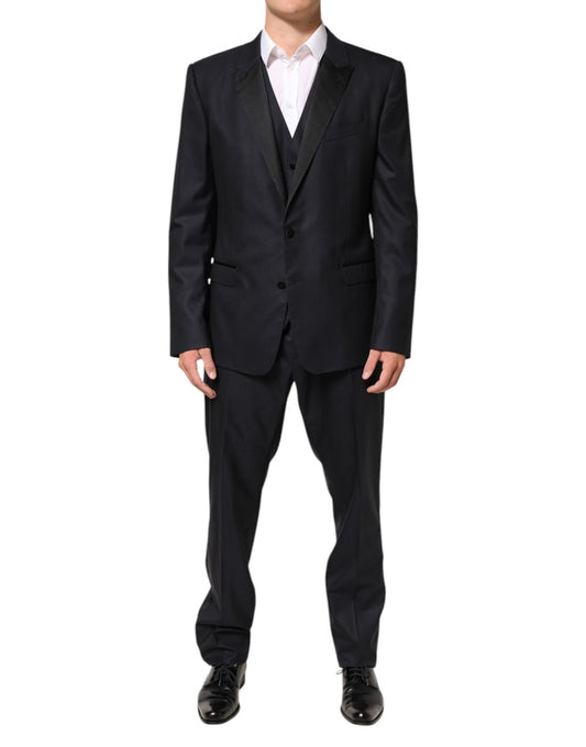 Black MARTINI 2 Buttons Suit 3 Piece Suit