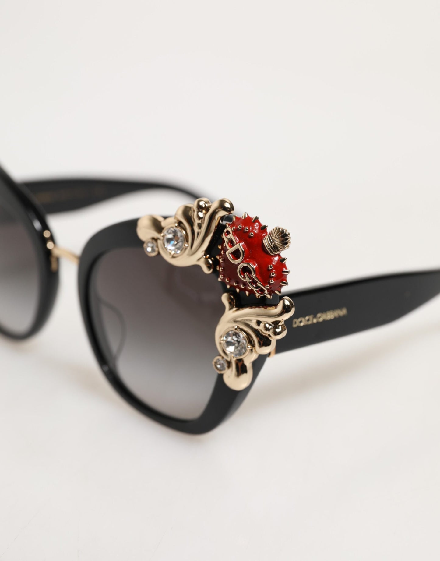 DG4319F Red Sacred Heart Crystal Butterfly Sunglasses