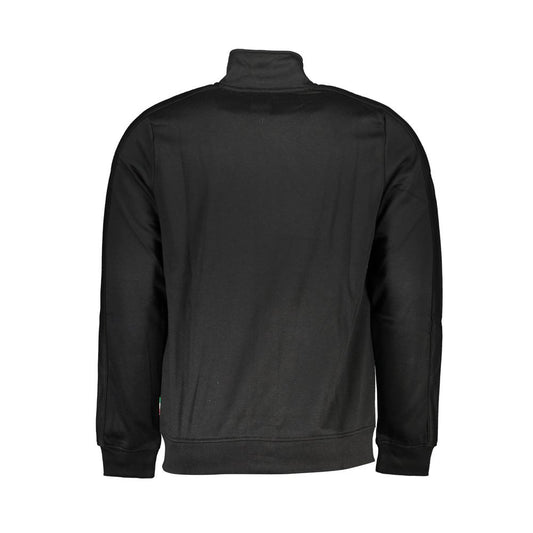 Black Polyester Men Sweatshirt